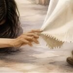 women touch jesus